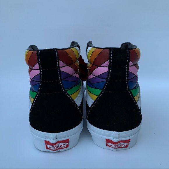 VANS Sk8-Hi Reissue Sneakers unisex Sz Men 5.5  Women 7 Black/ white/ multi - Picture 6 of 13